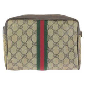 Gucci Vintage Sherry Clutch Beige Brown